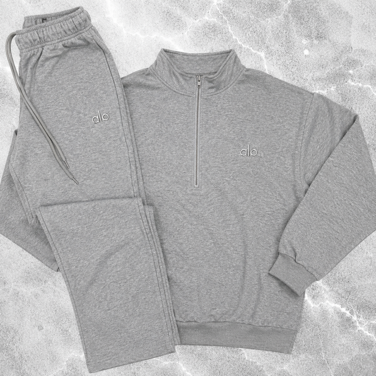 Alo yoga 1/4 tracksuit grey (straight leg)