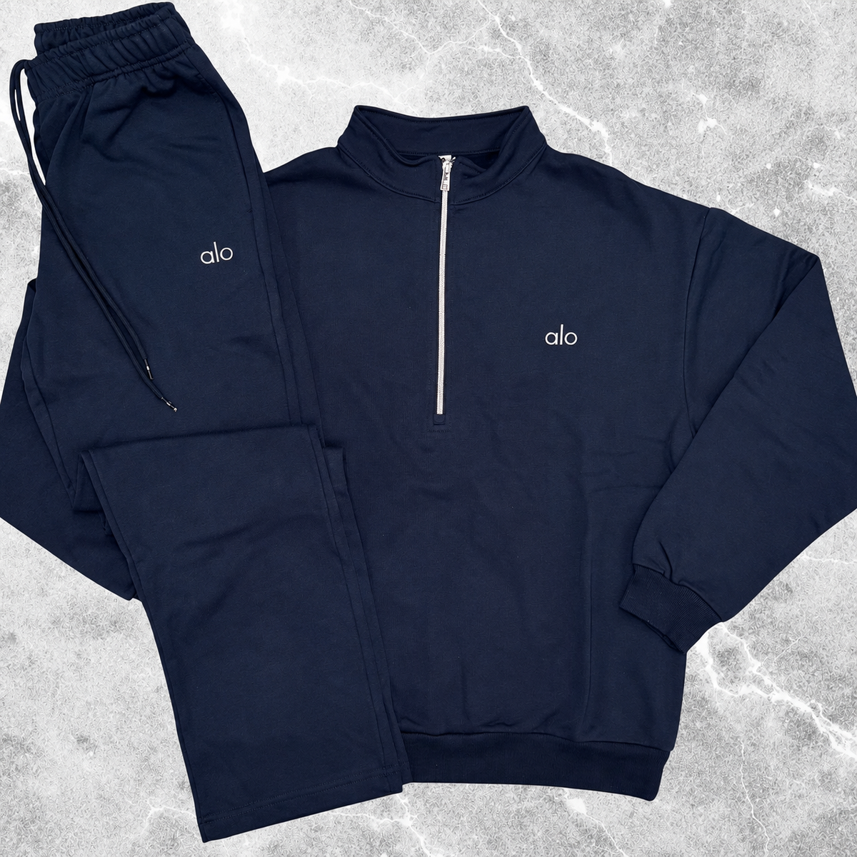 Alo yoga 1/4 tracksuit navy (straight leg)