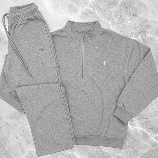 Alo yoga 1/4 tracksuit grey (straight leg)